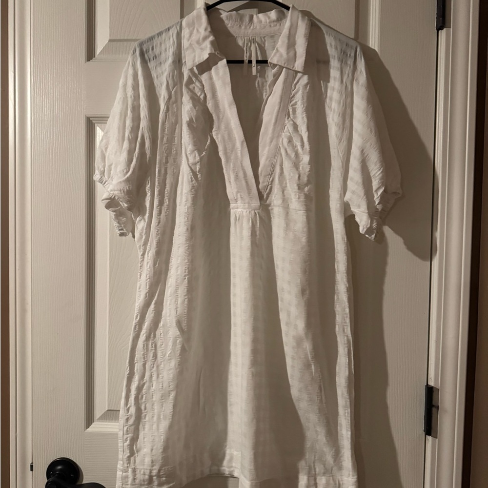Anthropologie White V-neck Tunic Dress - Picture 5 of 8